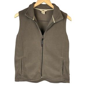 Woolrich Vest Brown Hickory Full Zip Sleeveless Preppy Outdoor Run